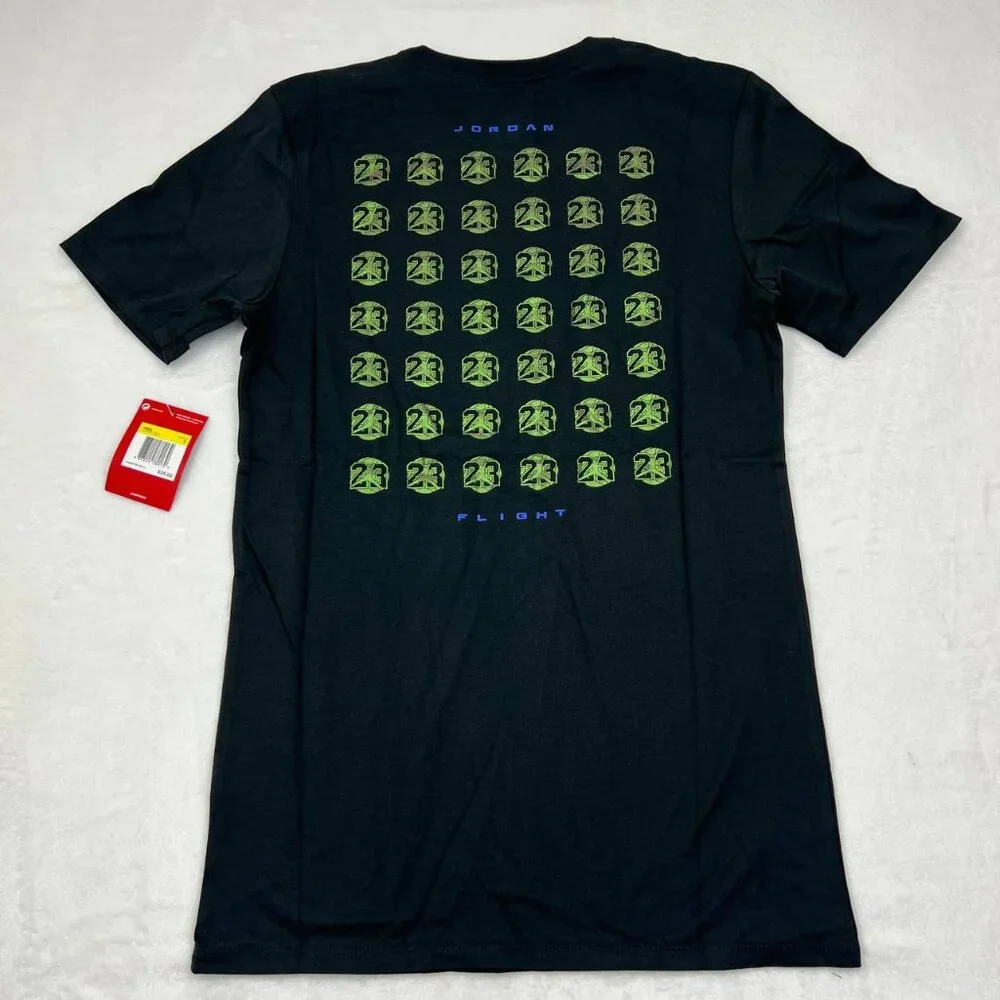 Air Jordan 23 Shirt Men Small Black‎ Jumpman Flight Short Sleeve New Cotton S